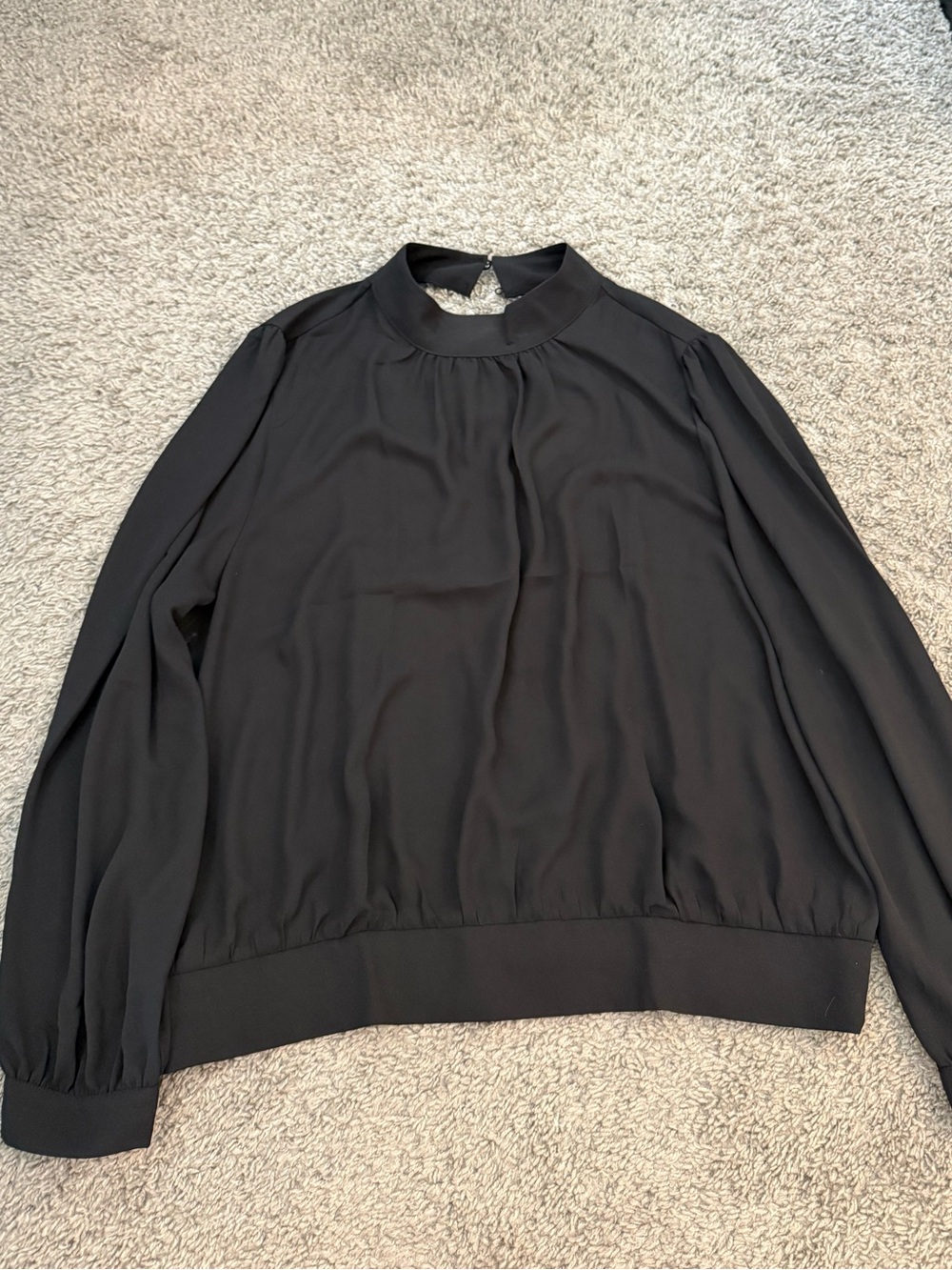 Loft black long shelve dress shirt
